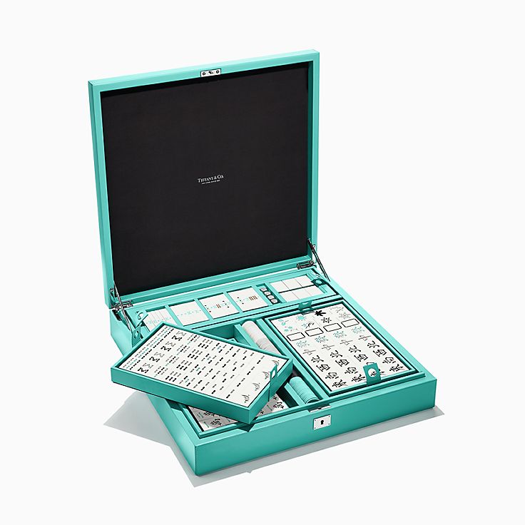 Everyday Objects 系列麻将牌，配Tiffany Blue 蒂芙尼蓝色皮革收纳盒 