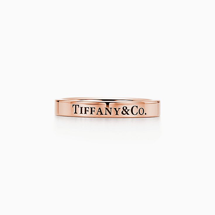 Tiffany & Co.® 系列18K 玫瑰金戒指，宽3 毫米。 | Tiffany & Co.