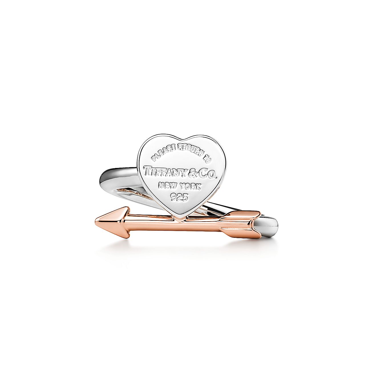 Return to Tiffany™ 系列纯银和 18K 玫瑰金 Lovestruck Heart Tag 戒指 Tiffany & Co.