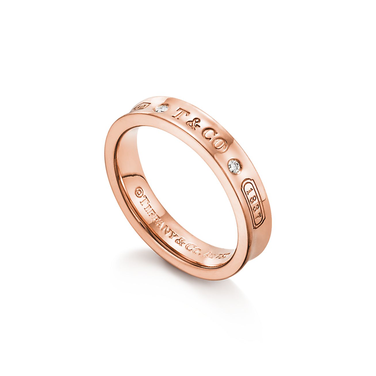 tiffany 183703 ring in rose gold with diamonds, narrow