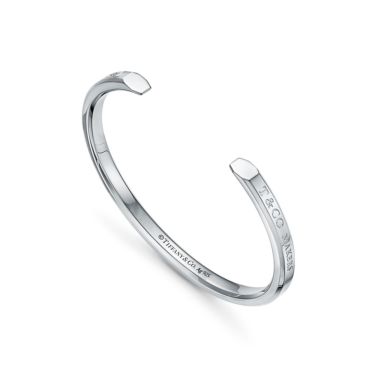 Tiffany 1837™ Makers 系列纯银窄式手镯，中号。 | Tiffany & Co.
