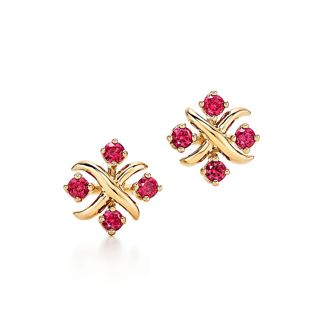 Tiffany & Co. Schlumberger 系列 18K 黄金镶嵌红宝石 Lynn 耳环。 | Tiffany & Co.
