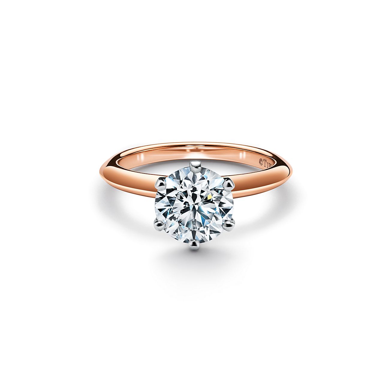 Tiffany® Setting 18K 玫瑰金六爪镶嵌订婚钻戒