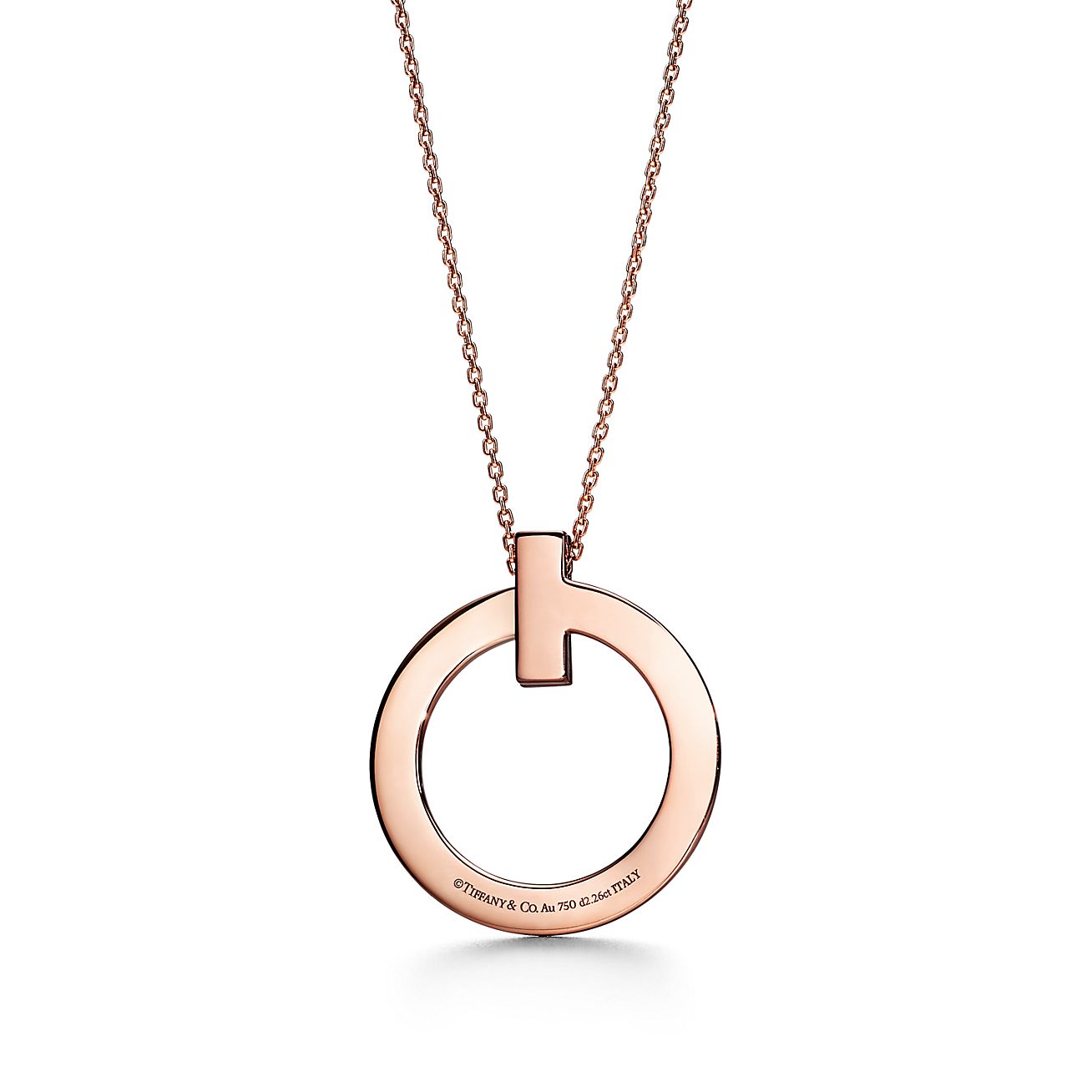 tiffany t t1 circle pendant in 18k rose gold with diamonds