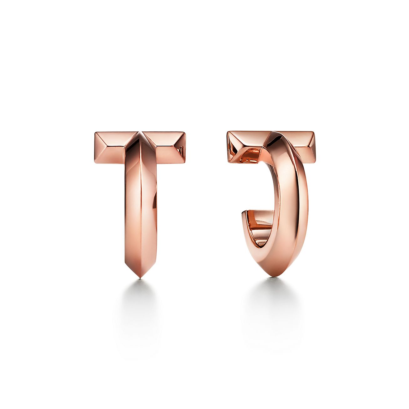 国内発送ティファニー T1 フープ 18k エクストラ Tiffany T 系列T1 18K 玫瑰金圈形耳环| Tiffany & Co.