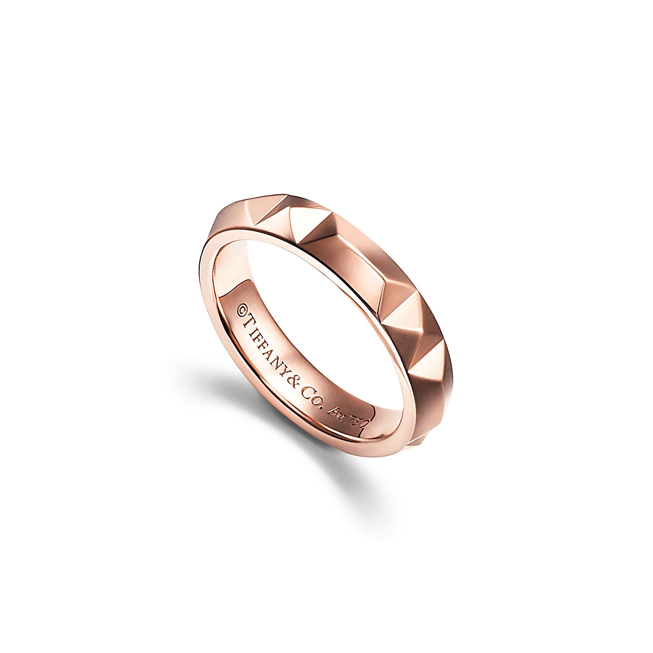 tiffany true64 系列 18k 玫瑰金戒指,宽 4 毫米 | tiffany & co.